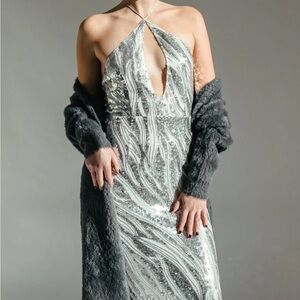 Sequin Halter Dress